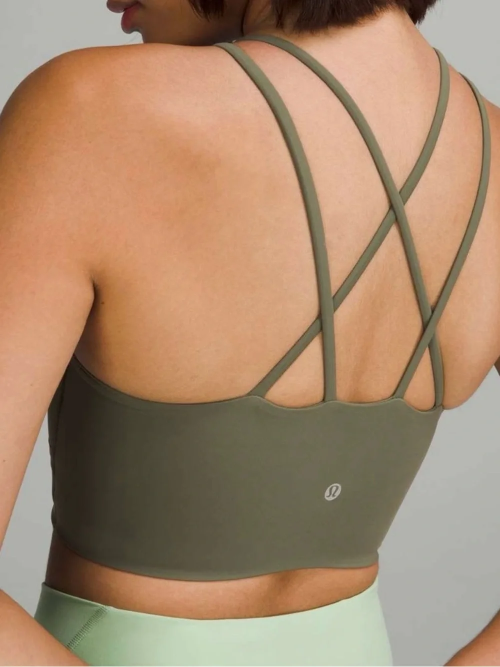 Lululemon Like a Cloud High-Neck Longline Bra medium olive size 4